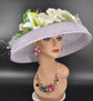 Lilac Sinamay Dome Hat: Audrey Hepburn Style Kentucky Derby Floral Hat
