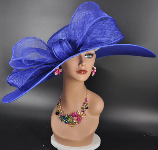 Royal Blue Derby Hat: Ascot Wedding Tea Party Hat