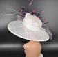 Wide Brim Sinamay Kentucky Derby Hat: Feather Flower & Ostrich Quills