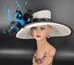Sinamay Kentucky Derby Hat: Wide Brim Feathered Ascot Hat