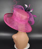 Hot Pink Kentucky Derby Hat: Feather Flower Royal Ascot Occasion Hat