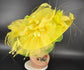 Yellow Lime Green Wide Brim Kentucky Derby Hat, Ascot Hat for Wedding & Tea Party, Garden Party Hat, Mother of the Bride, Church