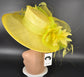 Yellow Lime Green Wide Brim Kentucky Derby Hat, Ascot Hat for Wedding & Tea Party, Garden Party Hat, Mother of the Bride, Church