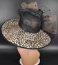 Leopard Print Kentucky Derby Hat: Wide Brim Sinamay Race Day Hat