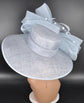 Church Kentucky Derby Hat Carriage Tea Party Wedding Wide Brim  Royal Ascot Horse Race Oaks day hat Light Blue/Powder Blue  Derby Hat
