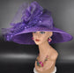 Purple Wide Brim Derby Hat: Kentucky Race Day Tea Party Wedding