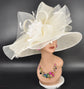 Ivory Derby Hat: Wide Brim Sinamay Kentucky Oaks Race Day