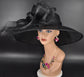 Black Wide Brim Derby Hat: Kentucky Oaks, Tea Party, Wedding