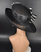 Church Kentucky Derby Hat Carriage Tea Party Wedding Medium Brim Royal Ascot Horse Race Oaks day hat Black w White
