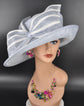 Sinamay Derby Hat: Light Blue Medium Brim Ascot Hat