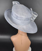 Sinamay Derby Hat: Light Blue Medium Brim Ascot Hat