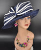 Navy Blue Sinamay Derby Hat: Kentucky Oaks, Ascot Races