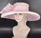 Baby Pink Ivory Wide Brim Kentucky Derby Hat, Ascot Hat for Wedding & Tea Party, Garden Party Hat, Mother of the Bride, Church