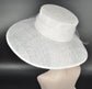White Sinamay Kentucky Derby Hat: Wide Brim Netting Bow Ascot Hat