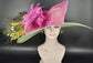 Green+Hot Pink Yellow Royal Ascot Horse Race Oaks day hat Carriage Tea Party Wedding Kentucky Derby Hat Party Hat Wide Brim Sinamay Hat