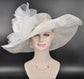 Ivory Sinamay Kentucky Derby Hat: Jumbo Silk Flower Wide Brim