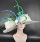 White Sinamay Derby Hat: Royal Ascot, Tea Party, Wedding