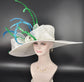 White Sinamay Derby Hat: Royal Ascot, Tea Party, Wedding
