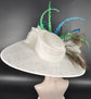 White Sinamay Derby Hat: Royal Ascot, Tea Party, Wedding
