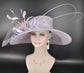 Lilac Sinamay Wide Brim Hat: Feather Flower Kentucky Derby Hat