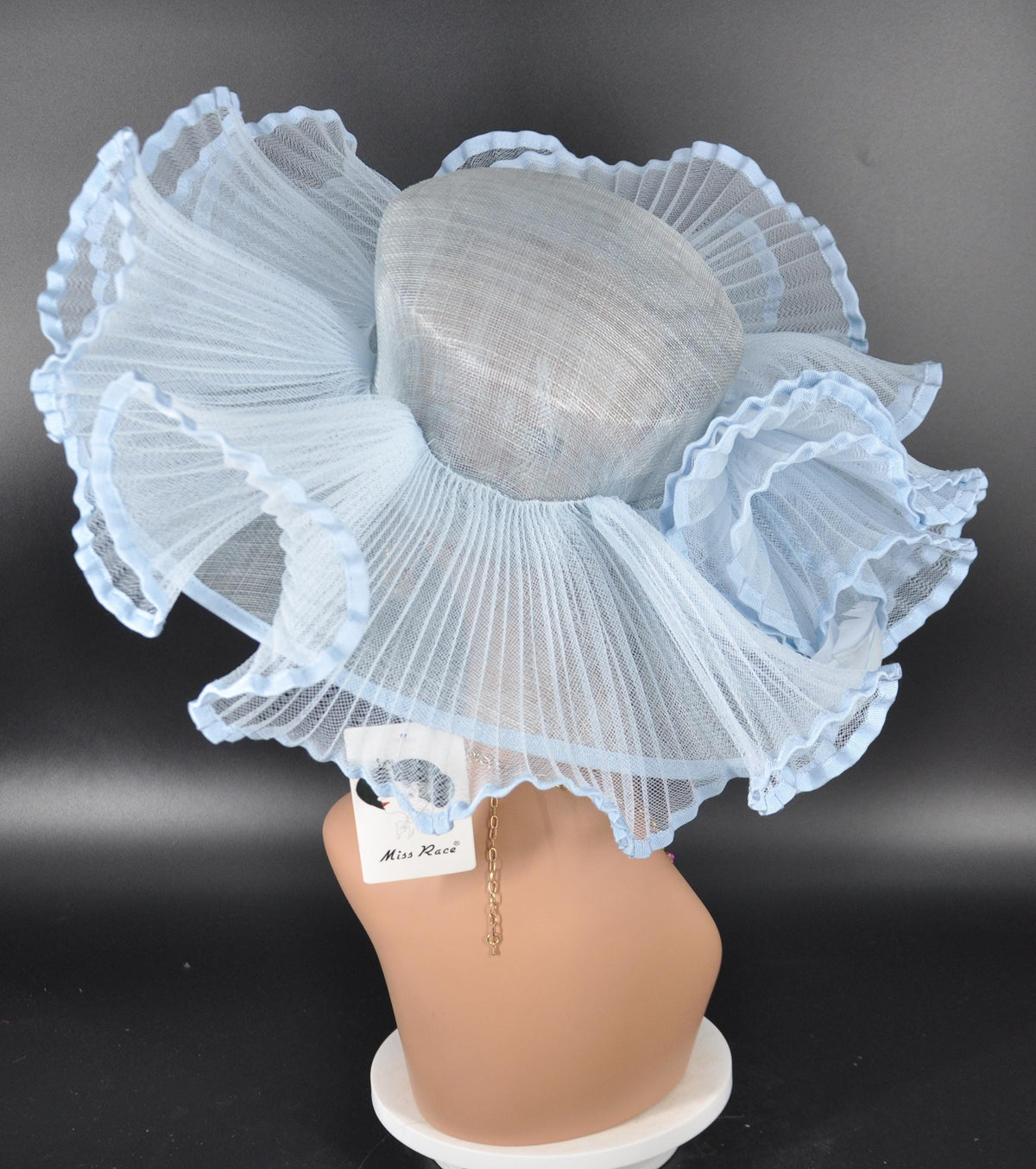 Powder Blue Sinamay Kentucky Derby Hat: Wide Brim Crin Wave – Miss Race ...