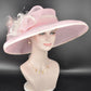 Pink Sinamay Derby Hat: Feathered Royal Ascot Headpiece