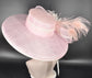 Pink Sinamay Derby Hat: Feathered Royal Ascot Headpiece