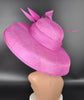 Fuchsia Sinamay Dome Hat: Wide Brim Kentucky Derby Tea Party Hat