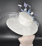Wide Brim Sinamay Derby Hat: White, Powder Blue & Lilac
