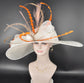 Royal Ascot Hat: White Feathered Kentucky Derby Fascinator