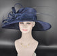 Navy Blue More color option Wide Brim Sinamay Hat Church Kentucky Derby Hat Carriage Tea Party Wedding Mother of Bride Hat Easter Hat