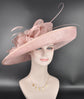 Church Kentucky Derby Hat Carriage Tea Party Wedding Wide Brim Royal Ascot Horse Race Oaks day Hat Blush Pink Dusty Pink