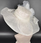 Ivory Sinamay Kentucky Derby Hat: Jumbo Silk Flower Wide Brim