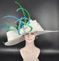 White Sinamay Derby Hat: Royal Ascot, Tea Party, Wedding