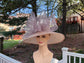 Wide Brim Sinamay Derby Hat: Champagne Lavender Jumbo Bow