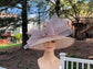 Wide Brim Sinamay Derby Hat: Champagne Lavender Jumbo Bow