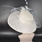 White  Powder Blue Wide Brim Kentucky Derby Hat, Ascot Hat for Wedding & Tea Party, Garden Party Hat, Mother of the Bride,Church