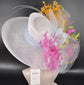 Wide Brim Sinamay Kentucky Derby Hat: Feather Floral Tea Party Wedding