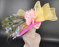 Fuchsia Sinamay Derby Hat: Wide Brim Feathered Ascot Hat