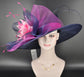 Sinamay Kentucky Derby Hat: Navy Blue Wide Brim Tea Party Hat
