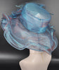 Blue Organza Kentucky Derby Hat, Wedding Tea Party Hat