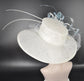 Wide Brim Sinamay Kentucky Derby Hat: White & Powder Blue