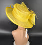 Lemon Yellow  Wide Brim Kentucky Derby Hat,Ascot Hat for Wedding & Tea Party, Garden Party Hat, Mother of the Bride, Church