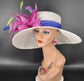 White Royal Blue Pink Yellow Blue Wide Brim Kentucky Derby Hat,Ascot Hat for Wedding Tea Party,Garden Party Hat, Mother of the Bride, Church
