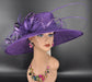 Purple Sinamay Wide Brim Hat: Kentucky Derby, Church, Wedding