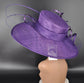 Wide Brim Kentucky Derby Hat, Ascot Hat for Wedding & Tea Party, Garden Party Hat, Mother of the Bride, Church-Purple