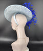 Powder Blue Fascinator Hat: Royal Blue Feather Flowers, Kentucky Derby
