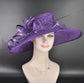 Purple Sinamay Wide Brim Hat: Kentucky Derby, Church, Wedding