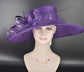Purple Sinamay Wide Brim Hat: Kentucky Derby, Church, Wedding
