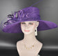 Purple Sinamay Wide Brim Hat: Kentucky Derby, Church, Wedding